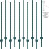 5 Feet Fence Post, 10 Pack U-Channel Heavy Duty Metal Fence Posts, Sturdy Steel Fence Stakes for Garden Yard, Lawn, Farms and Outdoor Wire Fencing