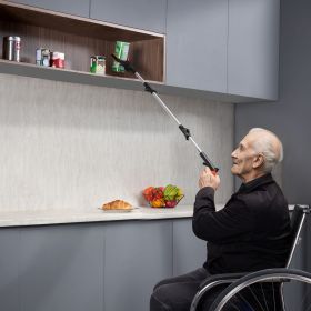 Grabber Reacher Tool, 43" Foldable Reacher Grabber Pickup Tool with 360° Rotating Jaw, Magnet and LED Light