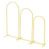 Arch Backdrop Stand, Set of 3, 6/5/4 ft, Stable Structure, Easy Assembly, Gold Metal Arch Backdrop Stand for Wedding, Birthday Party, Graduation