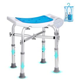 Shower Chair for Inside Shower, Adjustable Height Shower Stool with Crossbar Support, Shower Seat for Shower Tub