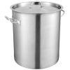 Stainless Steel Stockpot, 42 Quart Large Cooking Pots, Multipurpose Cookware Sauce Pot with Lid & Handle, Heavy Duty Commercial Grade Stock Pot