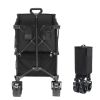 Foldable Double Decker Wagon, 400L Collapsible Wagon Cart with All-Terrain Wheels