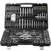 Tap and Die Set, 116-Piece Include Metric and SAE Size, Bearing Steel Taps and Dies, Essential Threading Tool for Cutting External Internal Threads