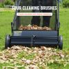 Push Lawn Sweeper, 26-inch Leaf & Grass Collector, Strong Rubber Wheels & Heavy Duty Thickened Steel