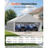Carport Replacement Canopy, 20 x 20 ft Potable Garage Tent Top Tarp with Sidewalls, UV-Resistant & Waterproof