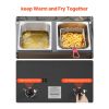 Outdoor Propane Deep Fryer, Dual-Tank 8QTx2 Commercial Fryer, Stainless Steel Cooker with Foldable Platform, Dual Basket, and Heat Adjustment