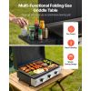 Gas Griddle, 3-Burner Flat Top Grill, Propane Griddle with Wheels, Lid, 3 x 11000 BTU Outdoor Flat Top Grills for Pan-Frying, Grilling, Stir-Frying