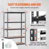 Storage Shelving Unit, 5-Tier Adjustable, 2000 lbs Capacity, Heavy Duty Garage Shelves Metal Organizer Utility Rack, Black