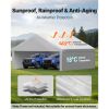 Carport Replacement Canopy, 20 x 20 ft Potable Garage Tent Top Tarp with Sidewalls, UV-Resistant & Waterproof