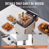 Commercial Deep Fryer, 1750W Electric Countertop Fryer with Basket & Height-Adjustable Feet, 12Qt / 11.5L Stainless Steel Single Oil Fryer
