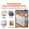 Kitchen Island Cart with Solid Wood Top, 35.4" Width Mobile Carts with Storage Cabinet, Rolling Kitchen Table with Spice Rack, Towel Rack, and Drawer