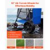 Beach Cart with Large Wheels for Sand, 165 lbs Load Capacity, Heavy Duty Folding Beach Wagon with 10" Solid Wheels, Insulated Cooler Bag