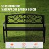 Outdoor Bench, 50 inches Metal Garden Bench for Outdoors, 550 lbs Load Capacity Bench, Outdoor Garden Park Bench with Backrest and Armrests