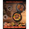 Pizza Oven, 12 in Electric Pizza Maker, 1200W Electric Pizzas Cooker with Non-Stick Coating, 180° Open for Dual Side Baking, Heats up to 410 ˚F